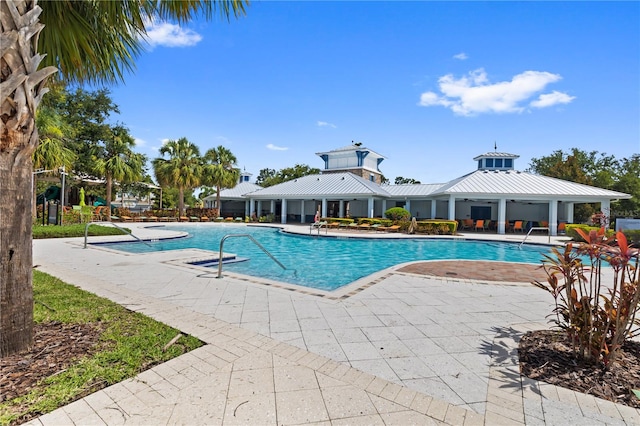 12004 Legacy Bright St, Riverview, FL 33578 - community pool featuring a patio