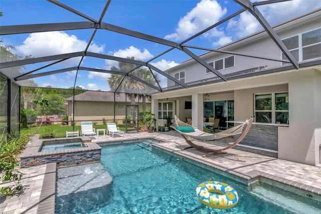 26972 Evergreen Chase Dr, Wesley Chapel, FL 33544 - view of pool with a patio and a pool with connected hot tub