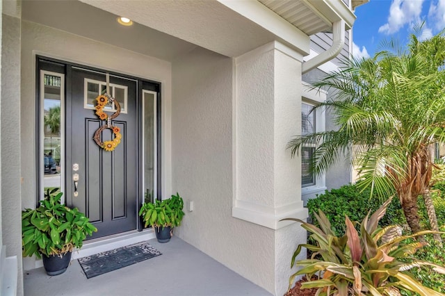 26972 Evergreen Chase Dr, Wesley Chapel, FL 33544 - view of exterior entry with stucco siding