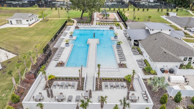 36414 Well Hill Way, Zephyrhills, FL 33541 - drone / aerial view of a pool