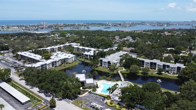 14130 Rosemary Ln Unit 3202, Largo, FL 33774 - drone / aerial view of a pool area and a nearby body of water