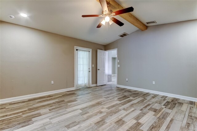 8330 Lafitte Dr, Hudson, FL 34667 - unfurnished room featuring a ceiling fan, light wood-style floors, baseboards, and a smoke detector