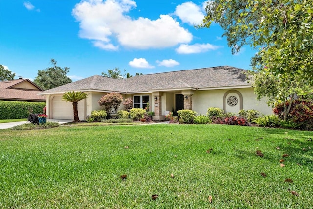 2806 Fairway View Dr, Valrico, FL 33596 - single story home with stucco siding, a garage, a front yard, driveway, and roof with shingles