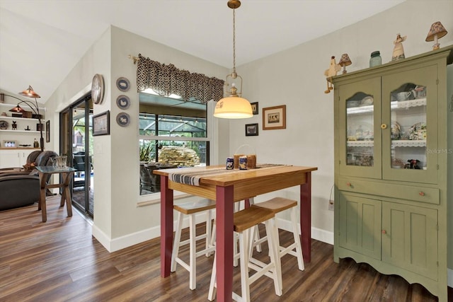 2806 Fairway View Dr, Valrico, FL 33596 - dining space with dark wood-style floors and baseboards