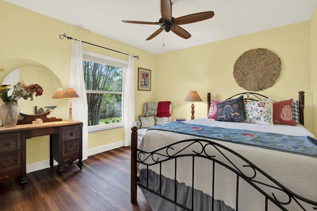 2806 Fairway View Dr, Valrico, FL 33596 - bedroom featuring dark wood finished floors and ceiling fan