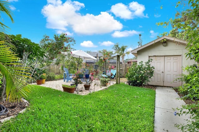 2806 Fairway View Dr, Valrico, FL 33596 - view of yard with a patio and a storage unit