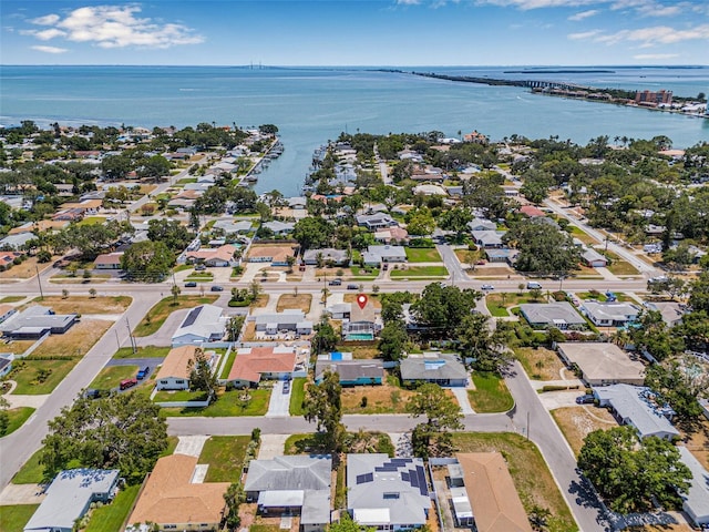 2861 Pinellas Point Dr S, Saint Petersburg, FL 33712 - aerial overview of property's location with a large body of water, nearby suburban area, and a notable bridge