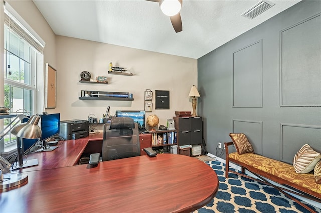 4151 Little Gap Loop, Ellenton, FL 34222 - office area with a ceiling fan and baseboards