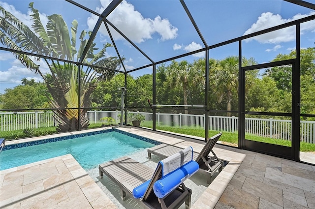 4151 Little Gap Loop, Ellenton, FL 34222 - view of pool with a patio area, a fenced backyard, and a lanai