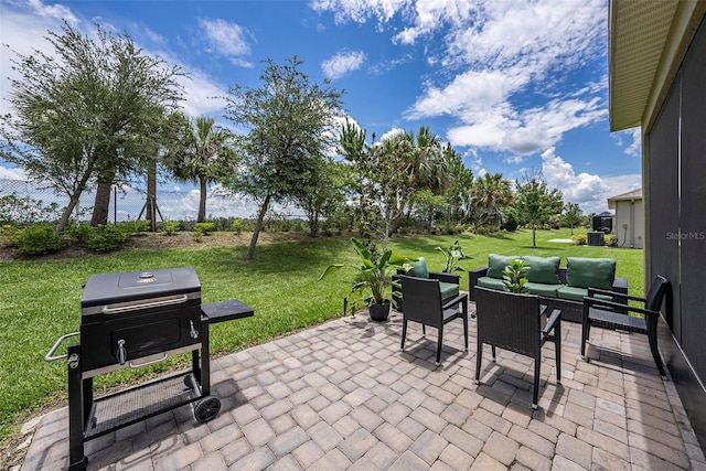 3318 Woodland Brook Way, Wesley Chapel, FL 33543 - view of patio / terrace with outdoor lounge area and area for grilling