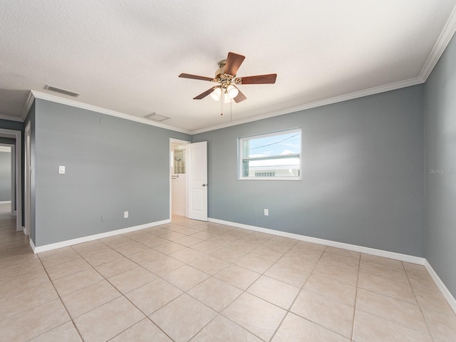 14045 90th Pl, Seminole, FL 33776 - unfurnished room with ceiling fan, ornamental molding, light tile patterned flooring, and baseboards