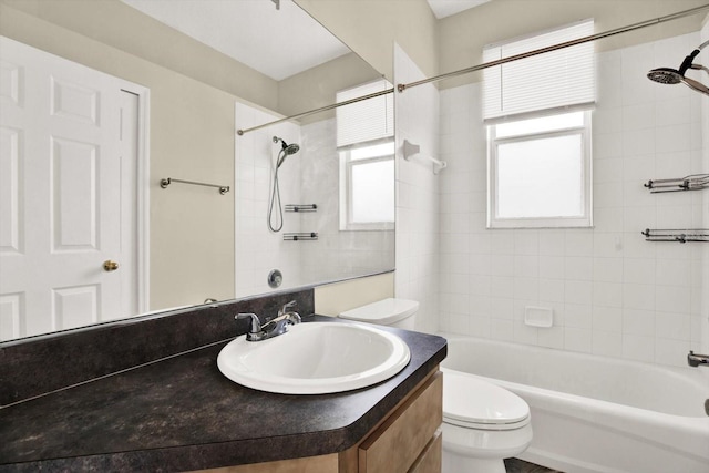 23917 Pow Wow Dr, Lutz, FL 33559 - full bathroom featuring toilet, vanity, and shower / bathtub combination