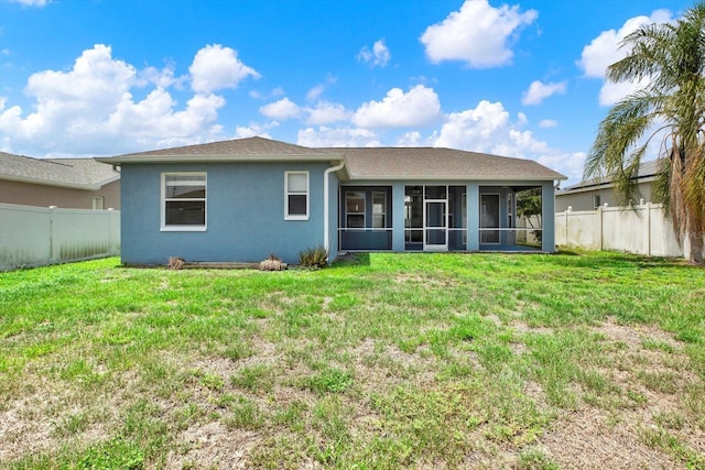 23917 Pow Wow Dr, Lutz, FL 33559 - back of property with a sunroom and stucco siding