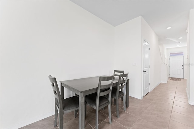 308 Mangrove Shade Cir, Apollo Beach, FL 33572 - dining space featuring light tile patterned floors and recessed lighting