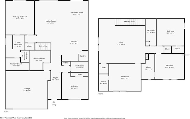13157 Peachleaf Ave, Riverview, FL 33579 - floor plan / room layout