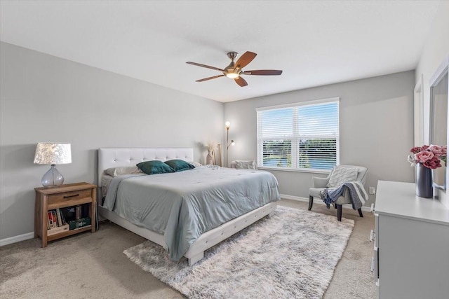 7916 Evergreen Creek Ct, Riverview, FL 33578 - bedroom with light colored carpet and a ceiling fan