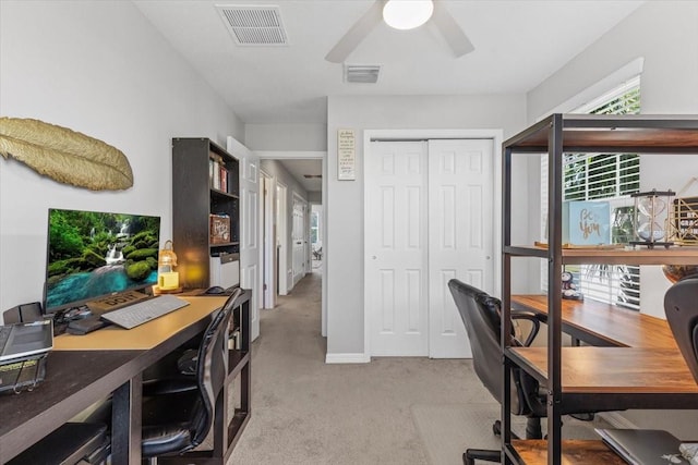 7916 Evergreen Creek Ct, Riverview, FL 33578 - office space with light colored carpet and a ceiling fan