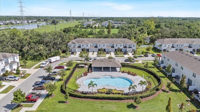 7916 Evergreen Creek Ct, Riverview, FL 33578 - aerial perspective of suburban area with a pool area