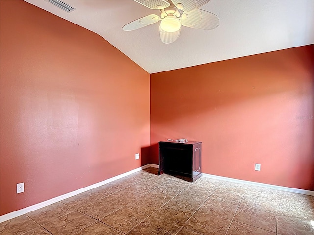 3824 Duke Firth St, Land O Lakes, FL 34638 - empty room with vaulted ceiling and a ceiling fan