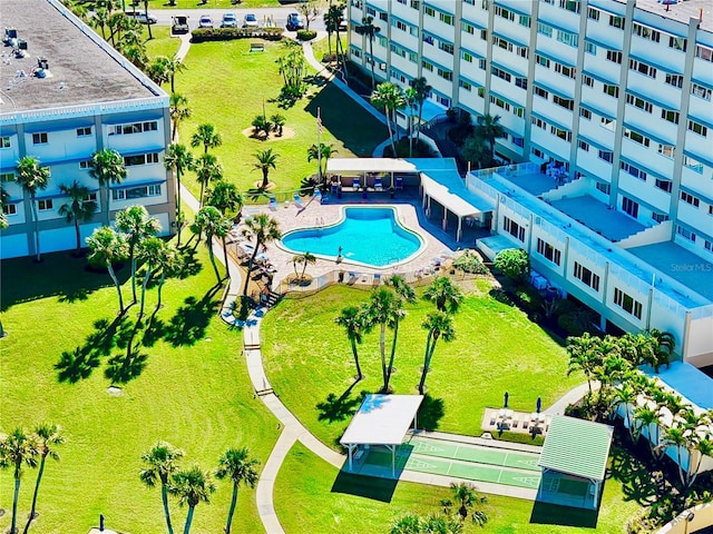 100 Bluff View Dr Unit 115C, Belleair Bluffs, FL 33770 - bird's eye view of a pool area