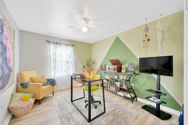 2022 Hawks View Dr, Ruskin, FL 33570 - office space with a ceiling fan and wood finished floors