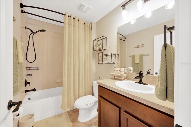 2022 Hawks View Dr, Ruskin, FL 33570 - full bath with shower / bathtub combination with curtain, vanity, and tile patterned floors
