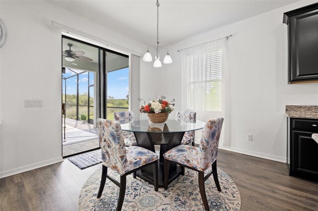11434 Leland Groves Dr, Riverview, FL 33579 - dining area with dark wood-type flooring