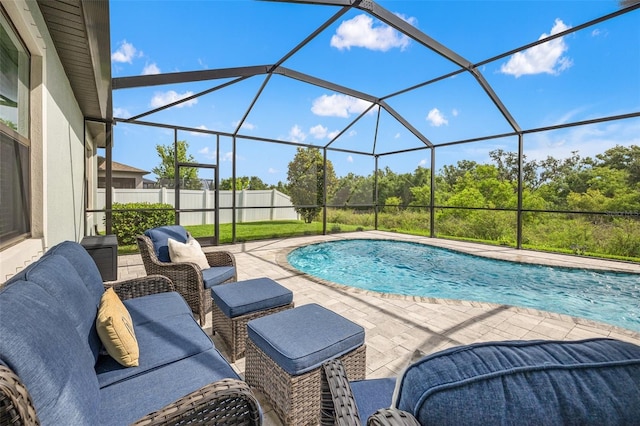 11434 Leland Groves Dr, Riverview, FL 33579 - outdoor pool with a patio area and a lanai