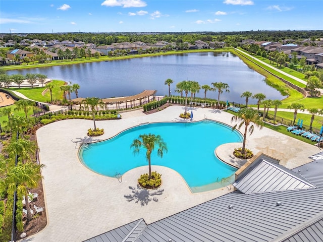 11434 Leland Groves Dr, Riverview, FL 33579 - community pool with a water view and a residential view