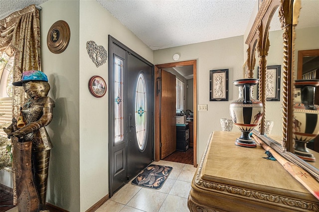 159 Canby Cir, Spring Hill, FL 34606 - foyer entrance with light tile patterned floors and a textured ceiling