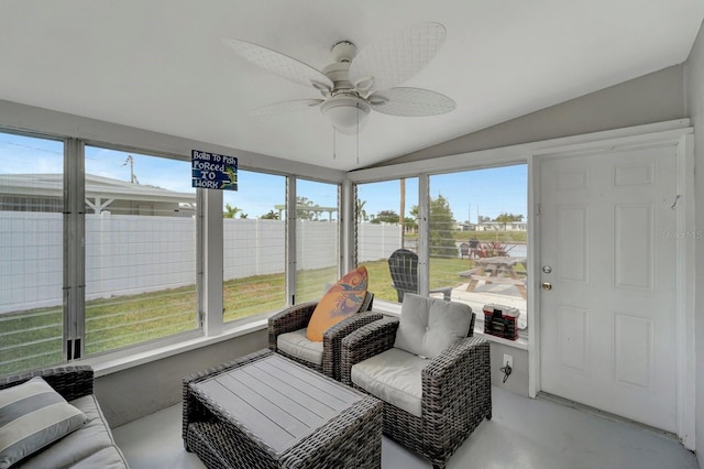 551 Lindley Ter, Port Charlotte, FL 33952 - sunroom / solarium with lofted ceiling and a ceiling fan