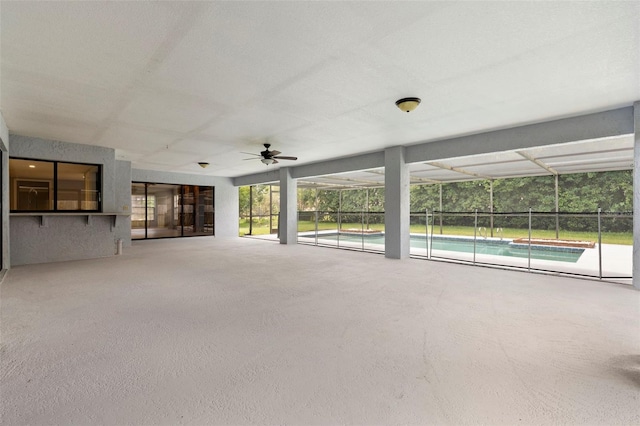 14164 Fennsbury Dr, Tampa, FL 33624 - view of patio / terrace with a lanai and a ceiling fan