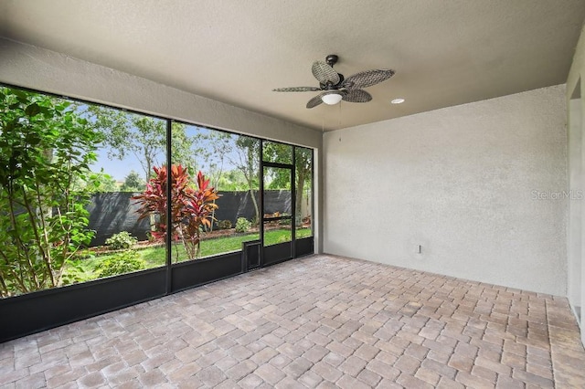 1553 Amber Leaf Cir, Ocoee, FL 34761 - unfurnished sunroom featuring ceiling fan