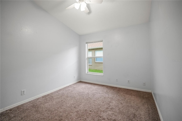 826 Addison Dr NE, Saint Petersburg, FL 33716 - carpeted empty room with ceiling fan and lofted ceiling