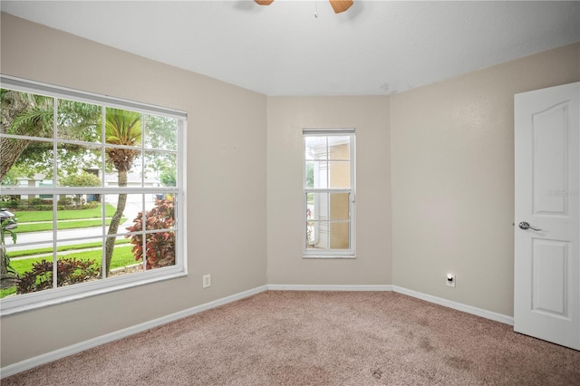 826 Addison Dr NE, Saint Petersburg, FL 33716 - carpeted empty room with plenty of natural light and ceiling fan