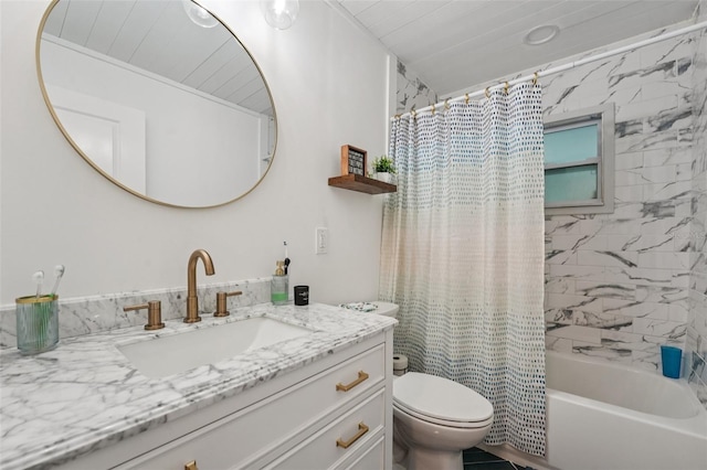 10614 Hudson Ave, Hudson, FL 34669 - full bathroom featuring vanity, toilet, and shower / tub combo