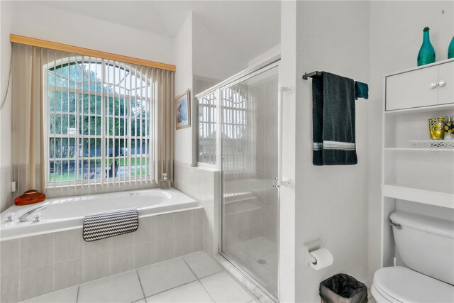 22946 Brownwood Ct, Land O Lakes, FL 34639 - full bath with healthy amount of natural light, a bath, a stall shower, and tile patterned floors