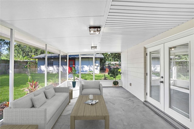 223 Pinehurst Dr, Auburndale, FL 33823 - sunroom featuring french doors and an outdoor living space