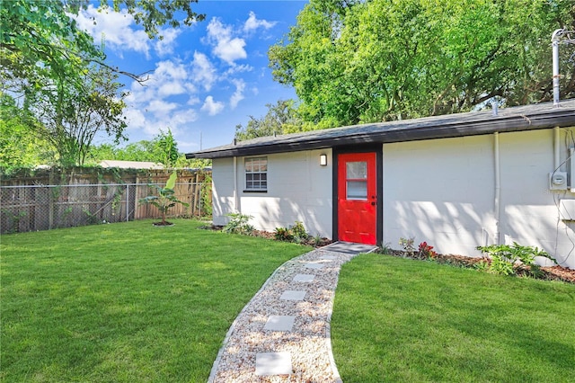 223 Pinehurst Dr, Auburndale, FL 33823 - property entrance with concrete block siding