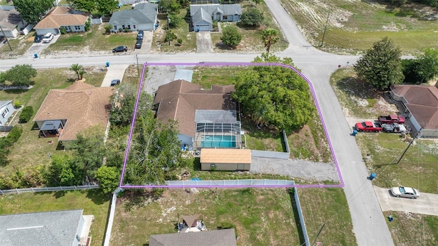 9642 Elgin Blvd, Spring Hill, FL 34606 - aerial view of residential area with property parcel outlined