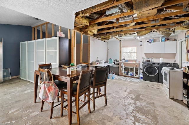 9642 Elgin Blvd, Spring Hill, FL 34606 - dining room with washer and clothes dryer and concrete floors