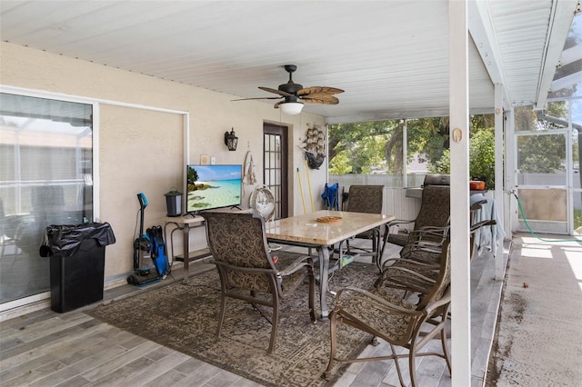9642 Elgin Blvd, Spring Hill, FL 34606 - view of patio featuring a ceiling fan and outdoor dining area
