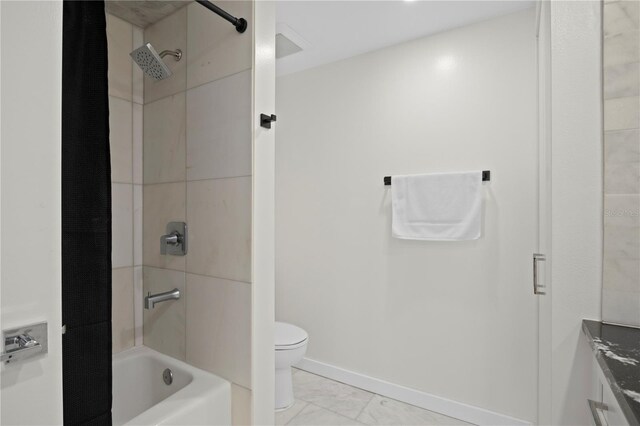 1501 Gulf Blvd Unit 201, Clearwater Beach, FL 33767 - full bath with marble finish flooring, shower / bathtub combination with curtain, and vanity