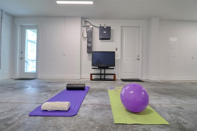 803 Oak Bend Ln, Dunedin, FL 34698 - workout room with electric panel