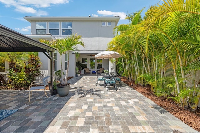 3532 Wicket Field Rd, Lutz, FL 33548 - view of patio / terrace featuring a gazebo, outdoor dining space, and a ceiling fan