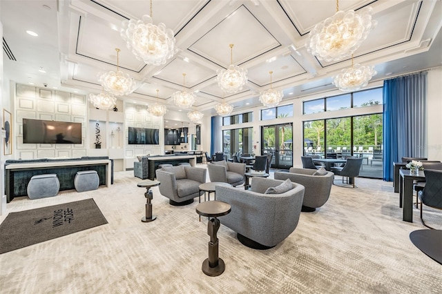 3197 Acacia Bay Ave, Wesley Chapel, FL 33543 - community lobby with coffered ceiling and recessed lighting