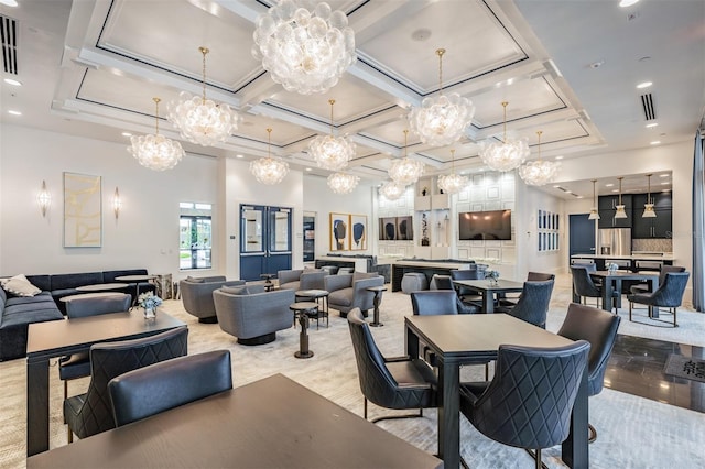 3197 Acacia Bay Ave, Wesley Chapel, FL 33543 - dining room with coffered ceiling