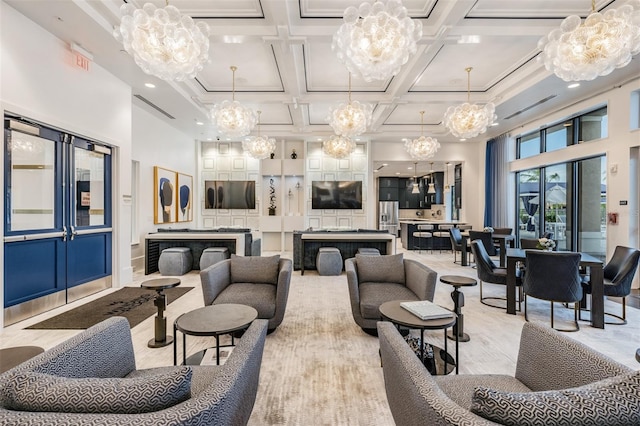 3197 Acacia Bay Ave, Wesley Chapel, FL 33543 - lobby with a high ceiling and coffered ceiling