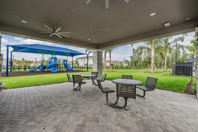 3197 Acacia Bay Ave, Wesley Chapel, FL 33543 - view of patio with a ceiling fan