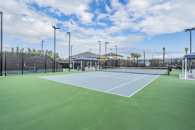 3197 Acacia Bay Ave, Wesley Chapel, FL 33543 - view of tennis court featuring a gazebo and community basketball court